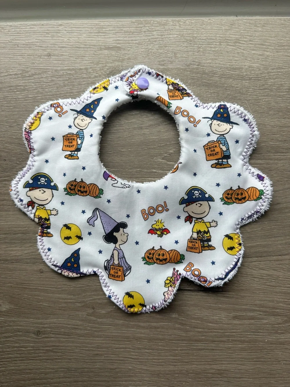 Halloween Cartoon Print Baby Bib - White